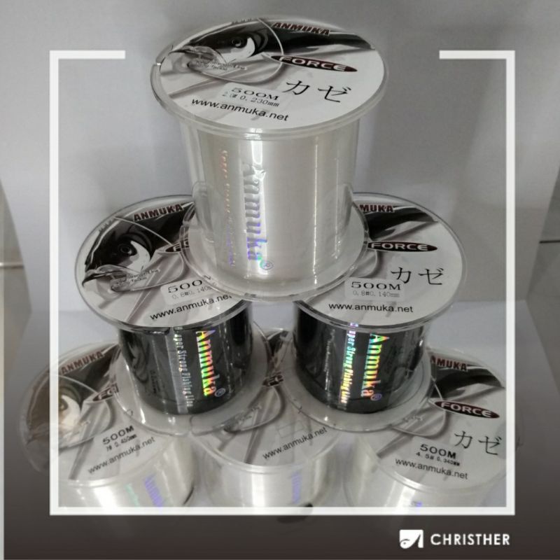 Senar Nylon ANMUKA 91002 Original +/- 500 m Hitam Putih / Senar Pancing Nylon Monofilament Fishing L