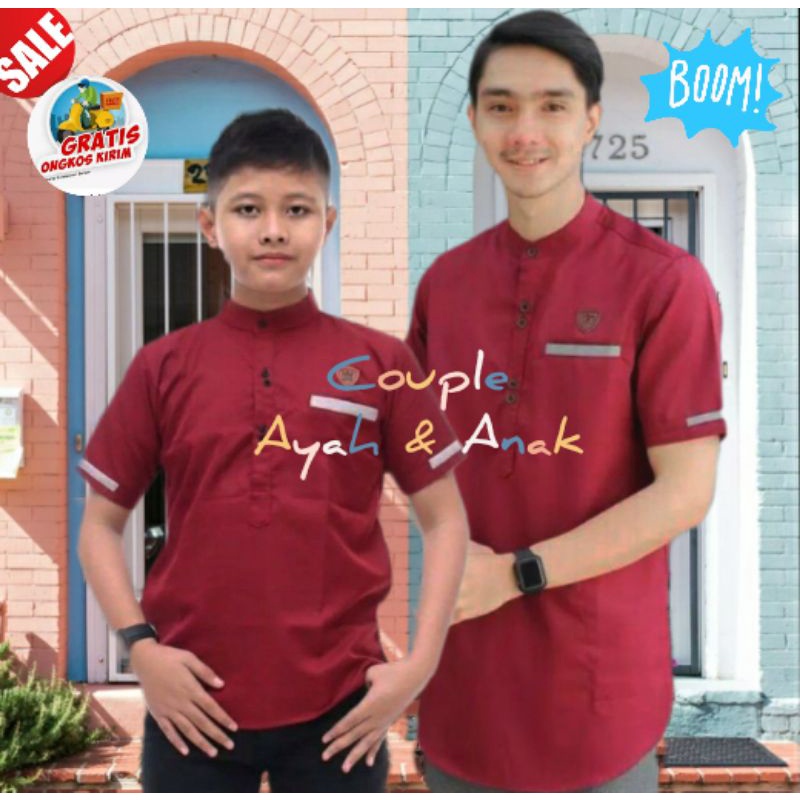 Baju Couple Undangan Pesta Lamaran Kekinian Kemeja Ayah dan Anak Laki Lakii
