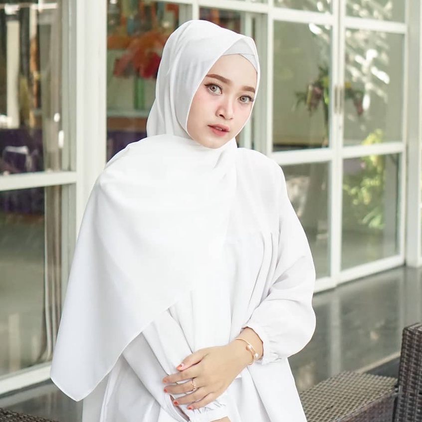 Pashmina Diamond 180x75 II Hijab Pashmina II Jilbab II Kerudung II Pashmina Sabyan-PUTIH