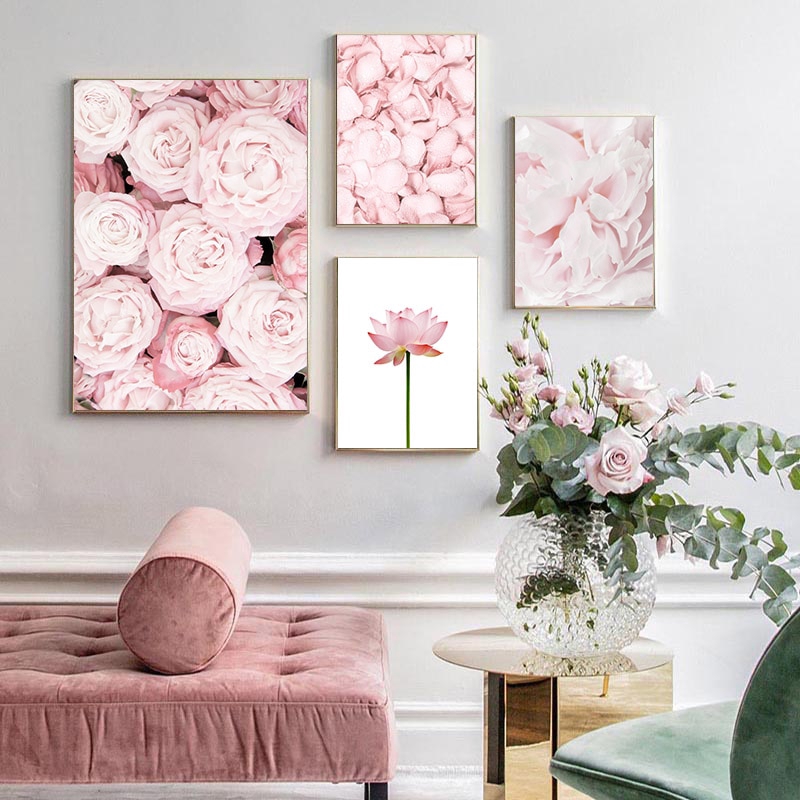 Poster Dinding Desain Nanas Bunga Lotus Warna Pink Gaya Poster Dinding Desain Nanas Bunga Lotus Warna Pink Gaya