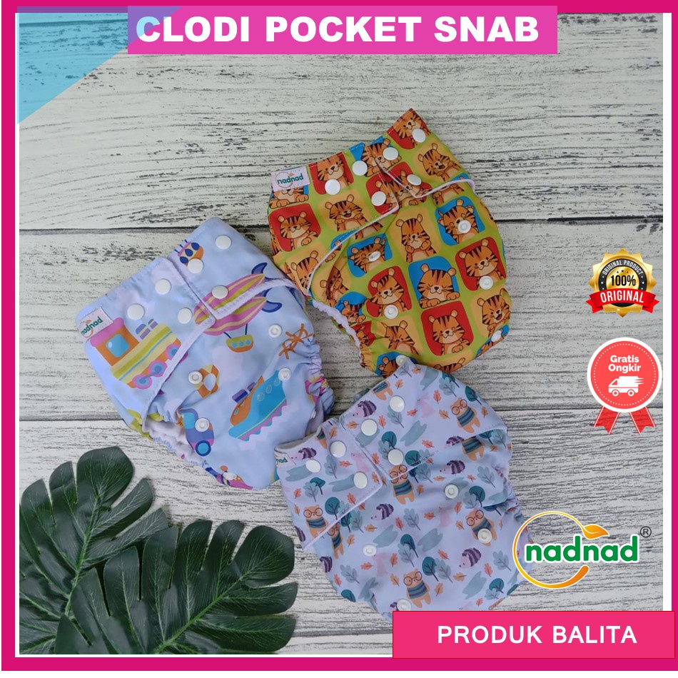 Grosir Popok Kain Cuci Ulang Clodi Pocket Snab Nadnad By Sakina BB 3-15KG