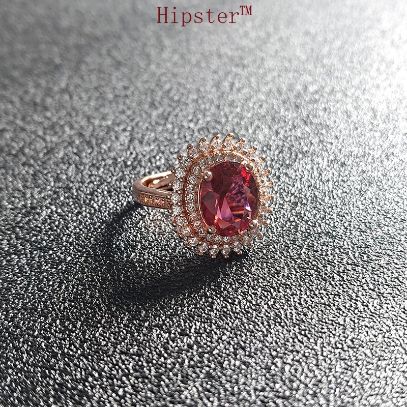 New Fashionable Elegant High-Grade SUNFLOWER Inlaid Ruby Ring