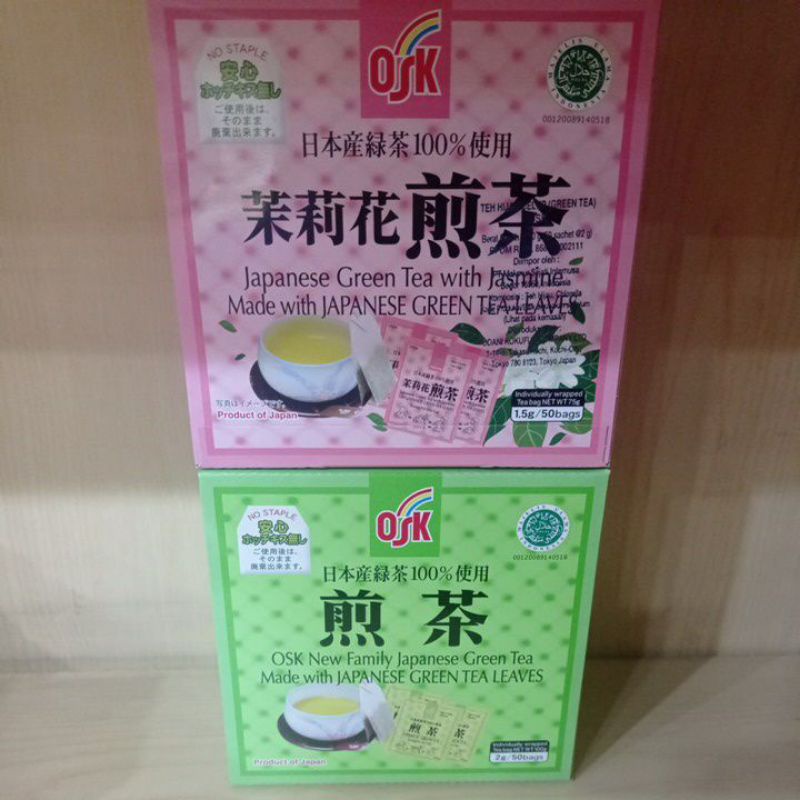 

Osk Japanese green tea teh hijau celup Jepang teh hijau jepang @2g, 50 bags