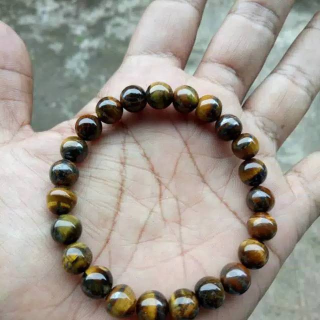 GELANG BATU AKIK TIGER EYE ATAU BIDURI SEPAH