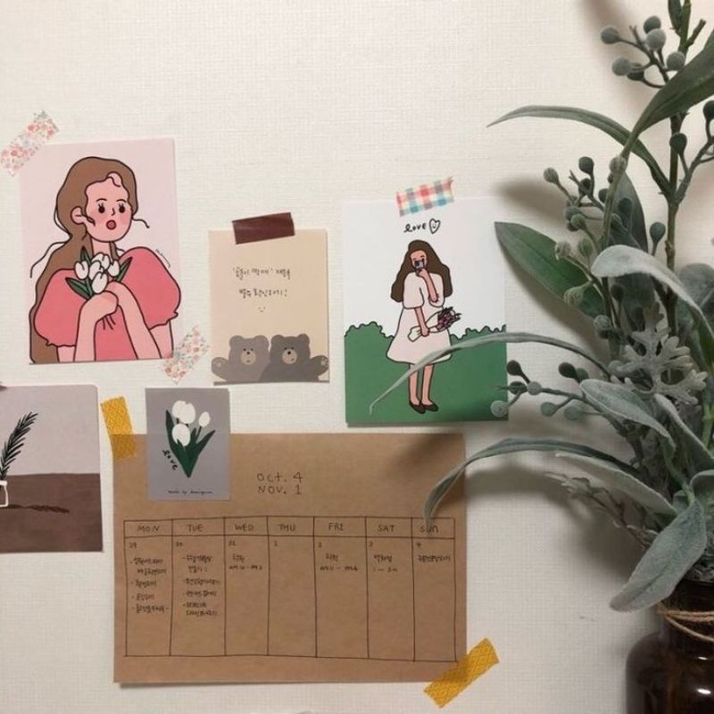 

[BISA COD] 5pcs STIKER AESTHETIC/STIKER UNTUK NOTEBOOK/JURNAL