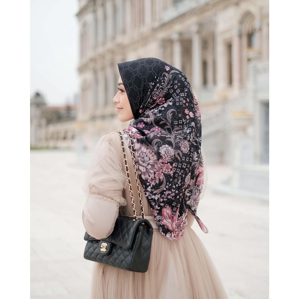 Vanilla Hijab Nirwana Scarf Gala Black | Gala Bluedenim | Gala Lavender | Sekar Black Bahan Voal Ult