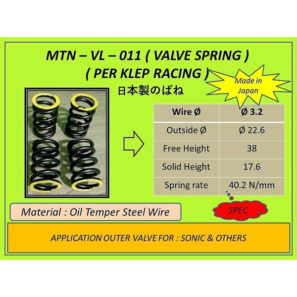 Per Klep Jepang Honda New Sonic 150 CBR150 CB150 R MTN spring Japan . Bukan brt ahrs koizumi uma