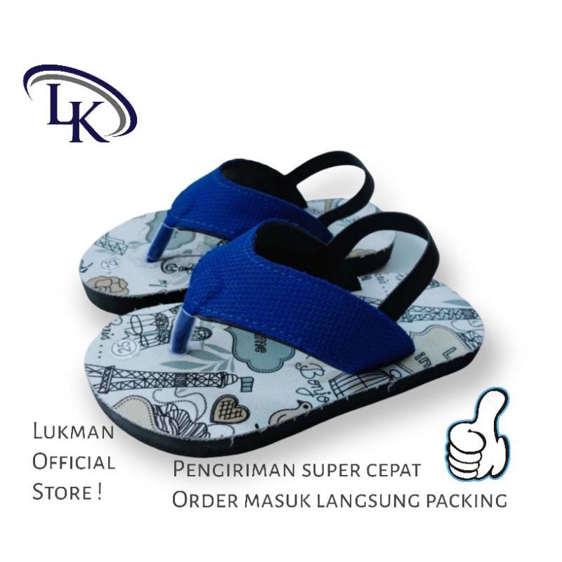 FLIPFLOP LOSDOL / SANDAL JEPIT ANAK DAN BAYI [ANIMAL] tali belakang karet