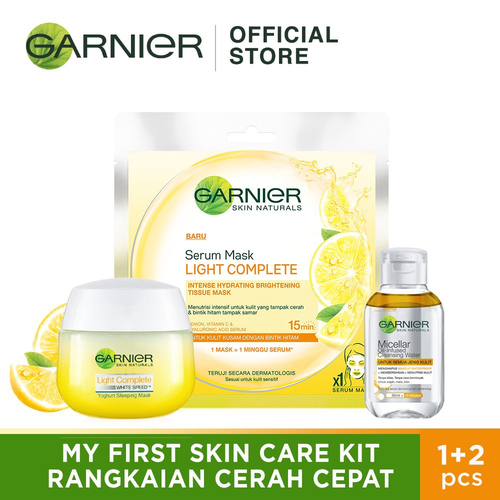 Garnier Light Complete Skin Care "My First Skin Care Kit" (Free Micellar Water Biphase &amp; Sheet Mask)