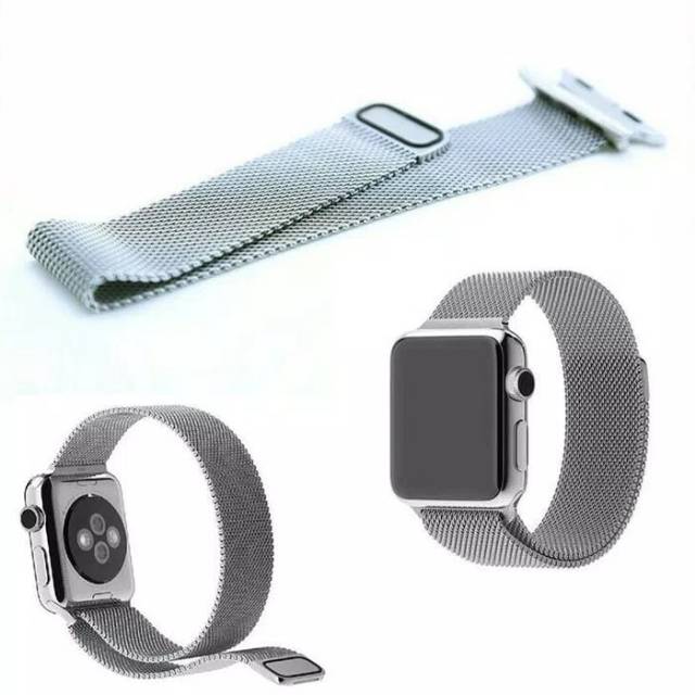 Tali jam Apple Watch 42mm 44mm 45mm 38mm 40mm 41mm apple watch ultra Milanese Loop Magnet Strap Band Stainless Series 1 2 3 4 5 6 7 8 se