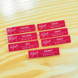 Jual Pin Akrilik Pin Nama Name Tag BISA SATUAN 1 HARI JADI Indonesia ...