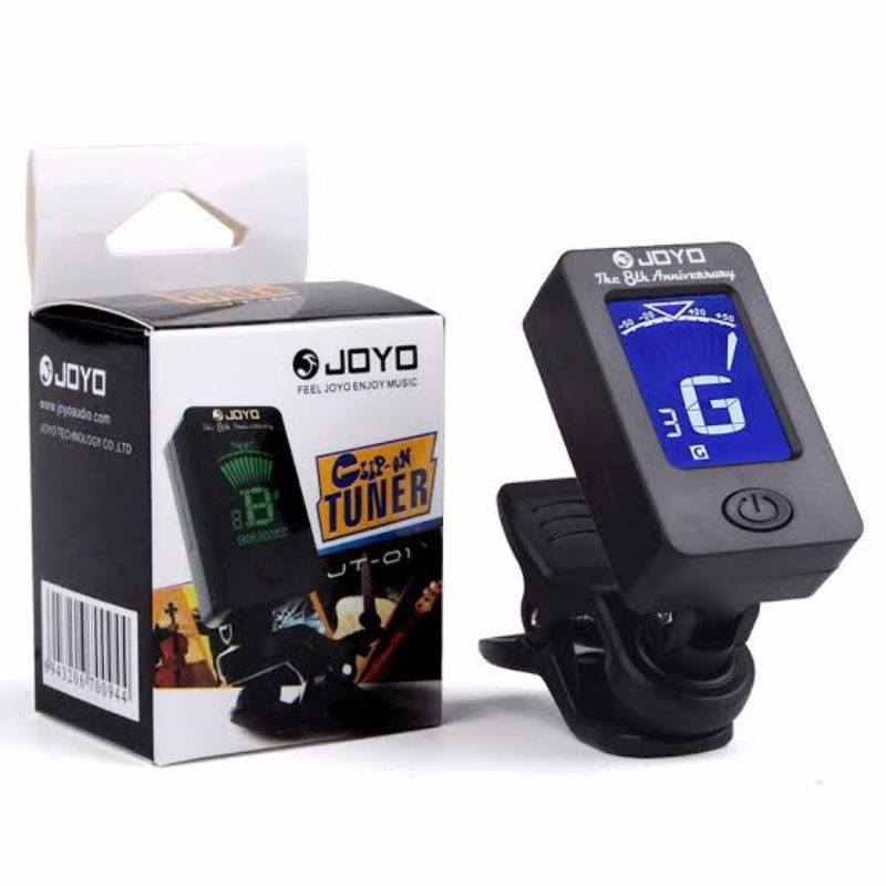 Tuner Gitar Joyo JT-01 Chromatic Tuner Clip On Gitar Akustik Klasik Ukulele Bass