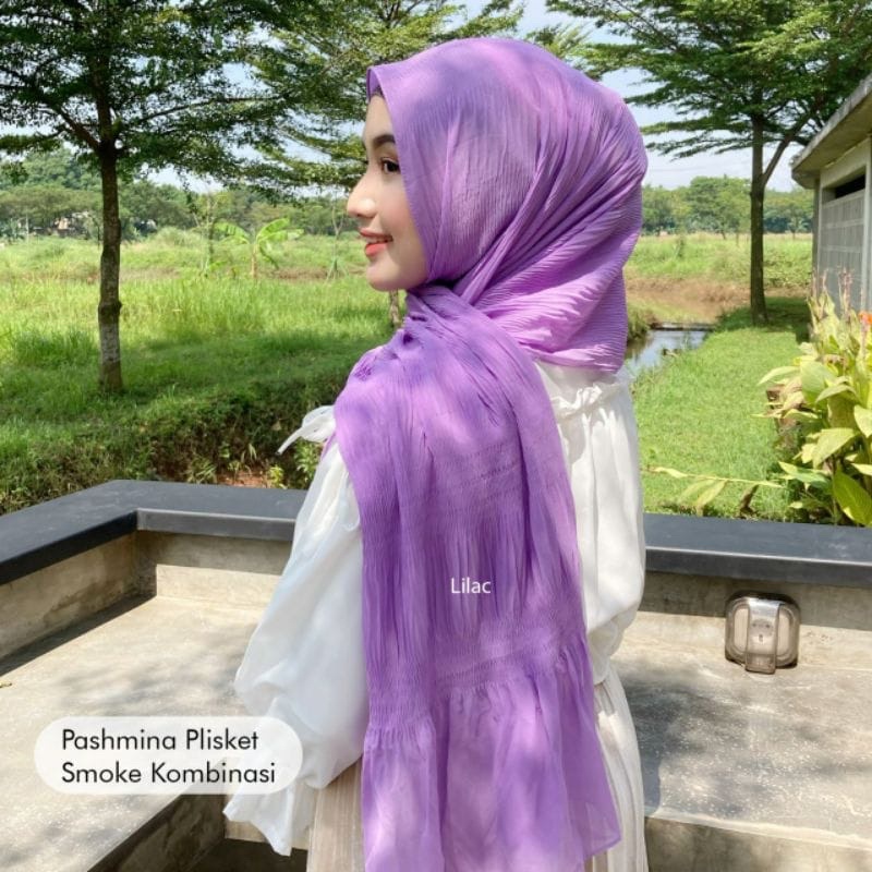 (AMD) HIJAB PASHMINA SHUKI SMOKE PLISKET CERUTY INSTAN PREMIUM