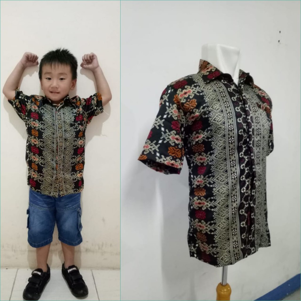 SB Collection Couple Dadboy Wiso Kemeja Lengan Pendek Batik Anak Dan Ayah