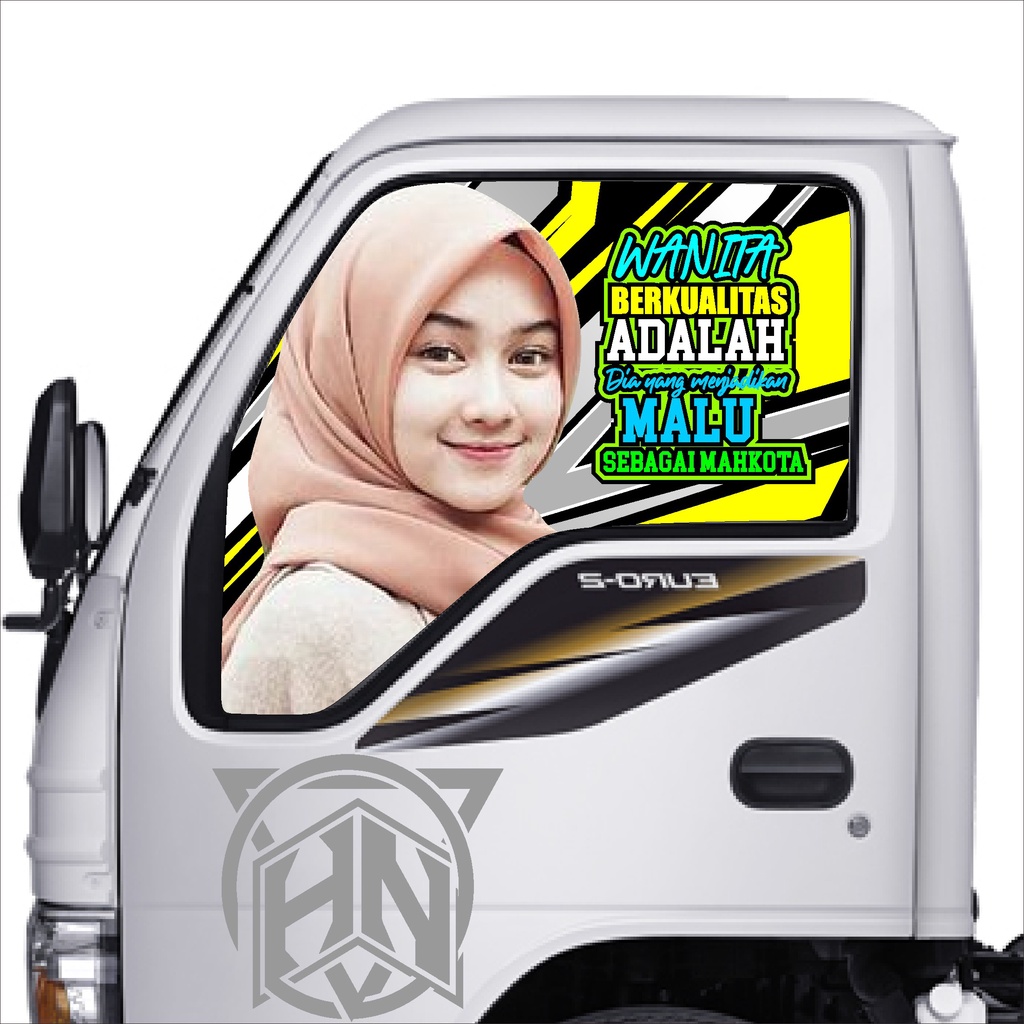 STICKER ONE WAY MOBIL ELF STIKER KACA STIKER KATA KATA KACA FILM STIKER CEWEK KODE HANA DECAL 06