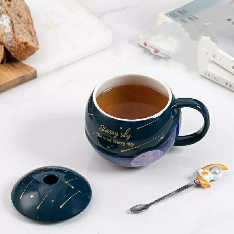 Mug Keramik Astronot Antariksa Cangkir Astronaut Planet Space Lucu Gelas Aesthetic Style Luar Angkasa Universal Cup Milk Tea Boba Coffee Cangkir Kopi Teh Susu Hadiah Kado Birthday Gift Unik