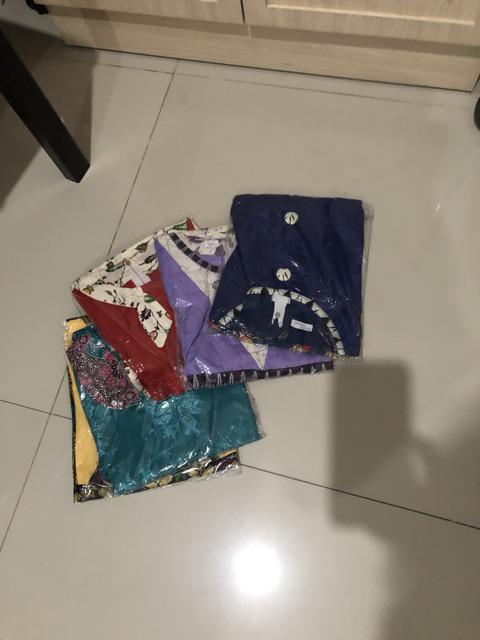 Gamis Batik Couple Plus Anak Yaya Daun 3 Warna