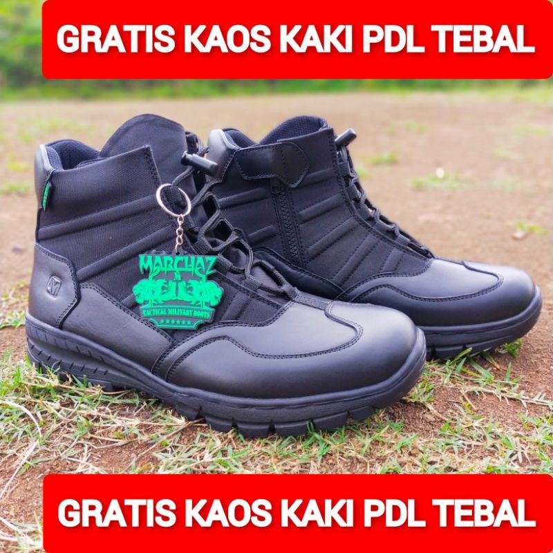 SEPATU PDL NINJA PENDEK BAHAN KULIT SAPI ASLI MERK MARCHAZ SEPATU PDL DINAS LAPANGAN TNI POLRI SECURITY SATPAM SEPATU PDL POLANTAS MODEL TERBARU