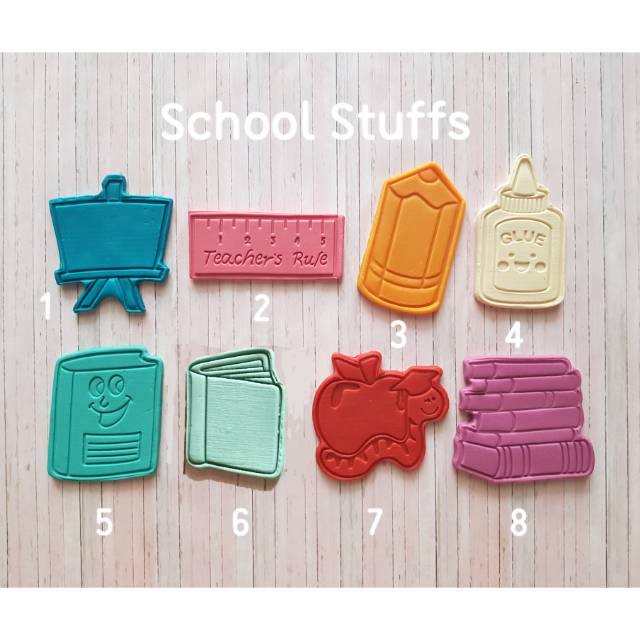 

Cookie cutter SCHOOL STUFFS 1-8 (dijual satuan)