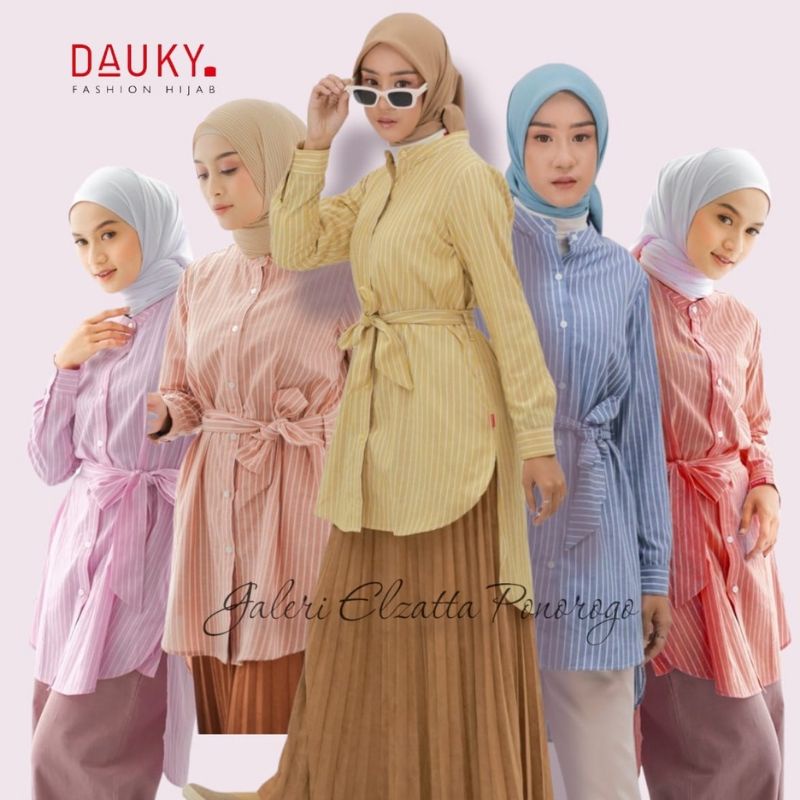 TUNIK TERBARU ATASAN REMAJA M TUNIC STRIPE BELT DAUKY