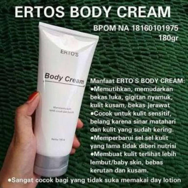 Ertos Body Cream Perawatan Pemutih Badan Tubuh Ampuh Permanen hand body lotio perawatan kulit ertos