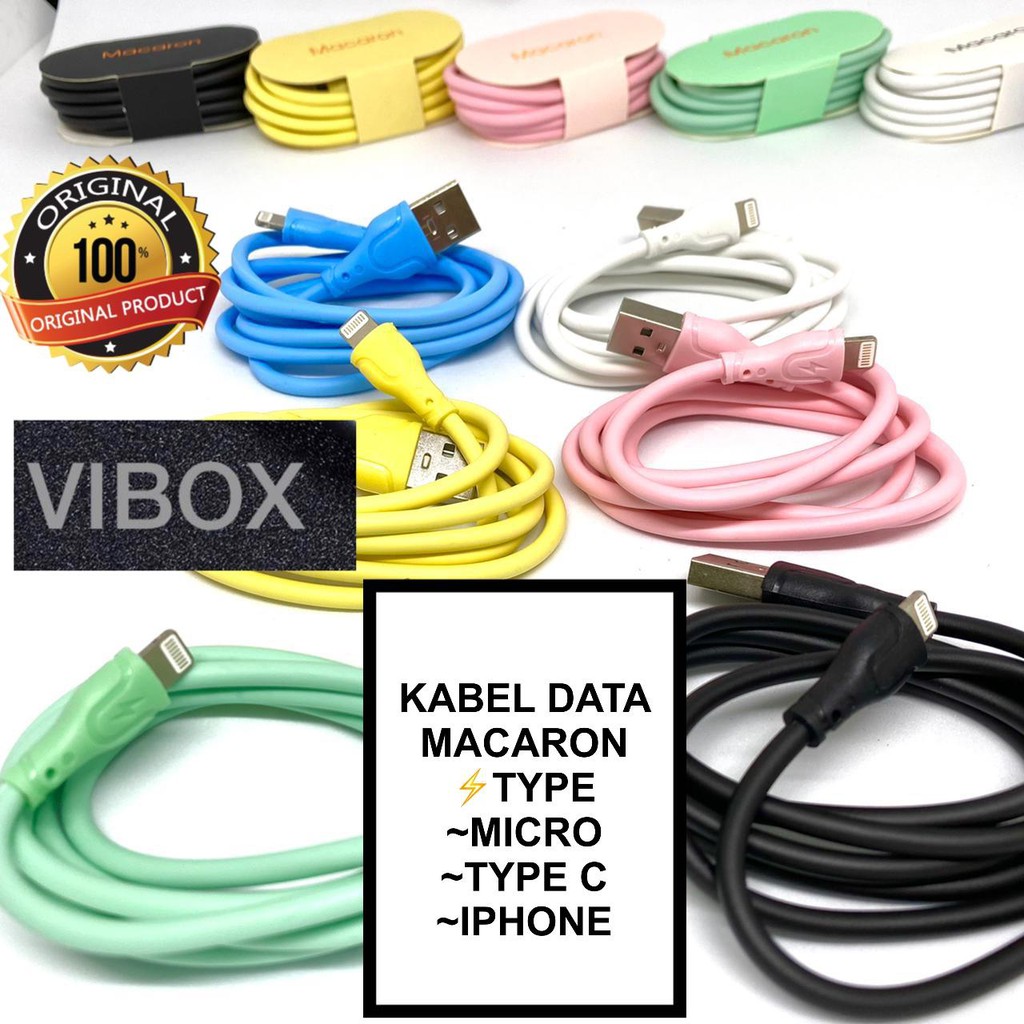 KABEL DATA VIBOX 5/6/7/8/x/11/12 SUPER FAST VIBOX vb-100 ORIGINAL &amp; vibox macaron HARGA PER 1 PCS