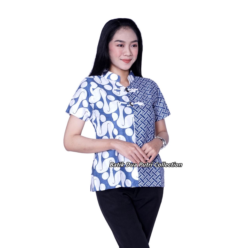 Blouse Batik Wanita Modern - Kerah Shanghai - S-M-L-XL-XXL-3L-4L-5L