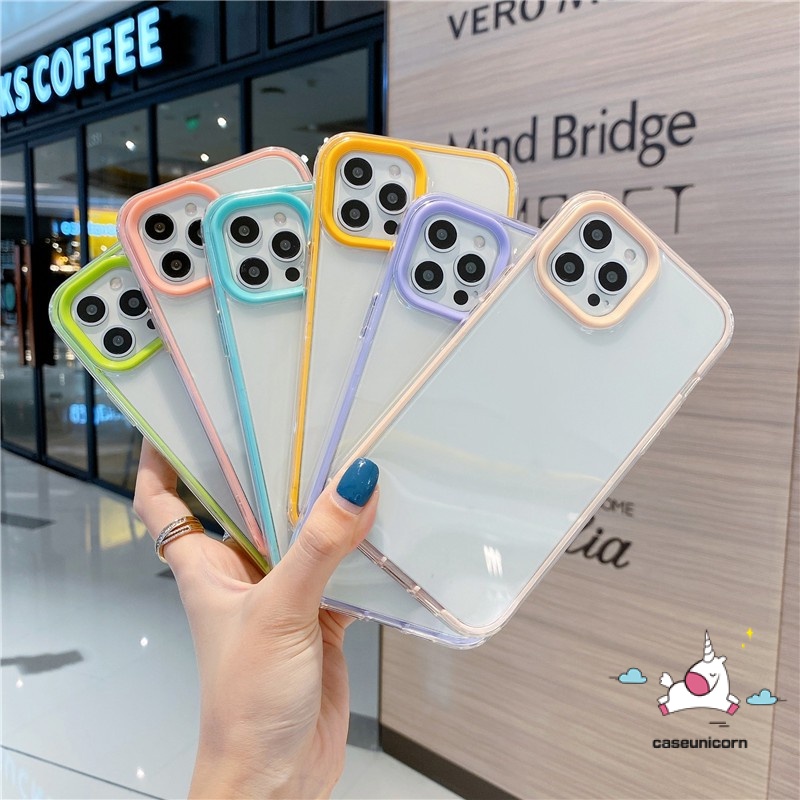 3 in 1 Soft Case Bumper Warna Permen Bahan TPU Untuk Oppo A15 A16 A12 A5s A3s A7 A95 A16s A74 A5 A9 2020 A12E A11 A54 A53