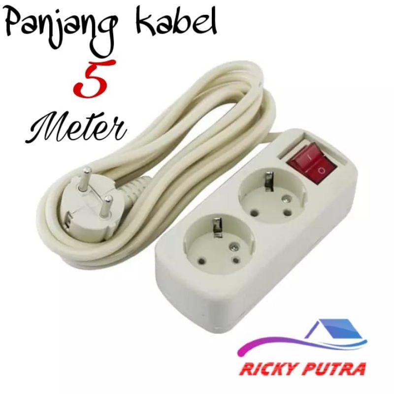 Colokan Listrik 2 Lubang 1,5 , 3 , 5 Meter Saklar Stop kontak Cahaya / terminal kabel