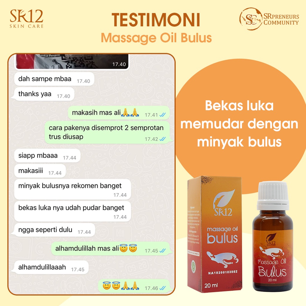 MINYAK BULUS ORIGINAL SR12 / MENGOBATI GATAL - GATAL / MENGHILANGKAN BEKAS LUKA / WANGI &amp; TIDAK BAU AMIS