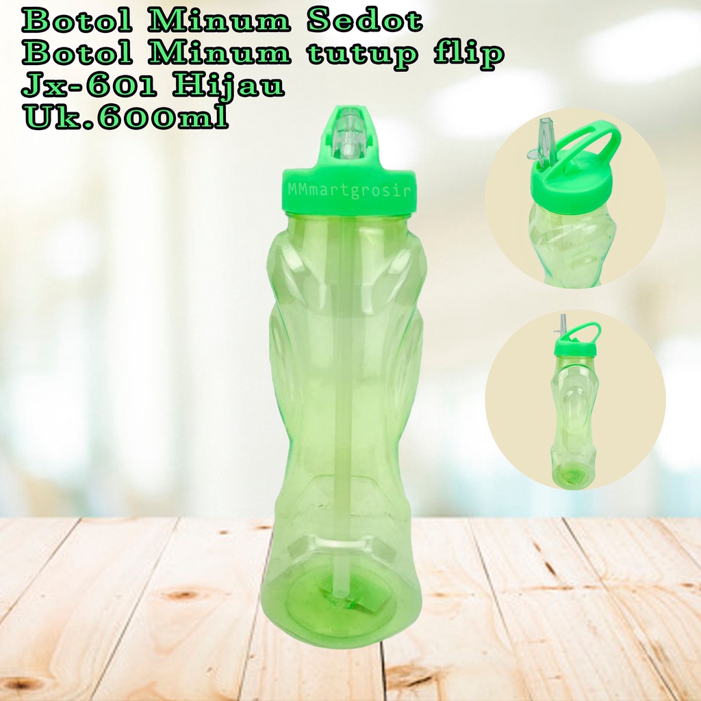 Botol Minum Sedot/Botol minum tutup flip/Botol minum/ jx-601/warna Hijau/600ml