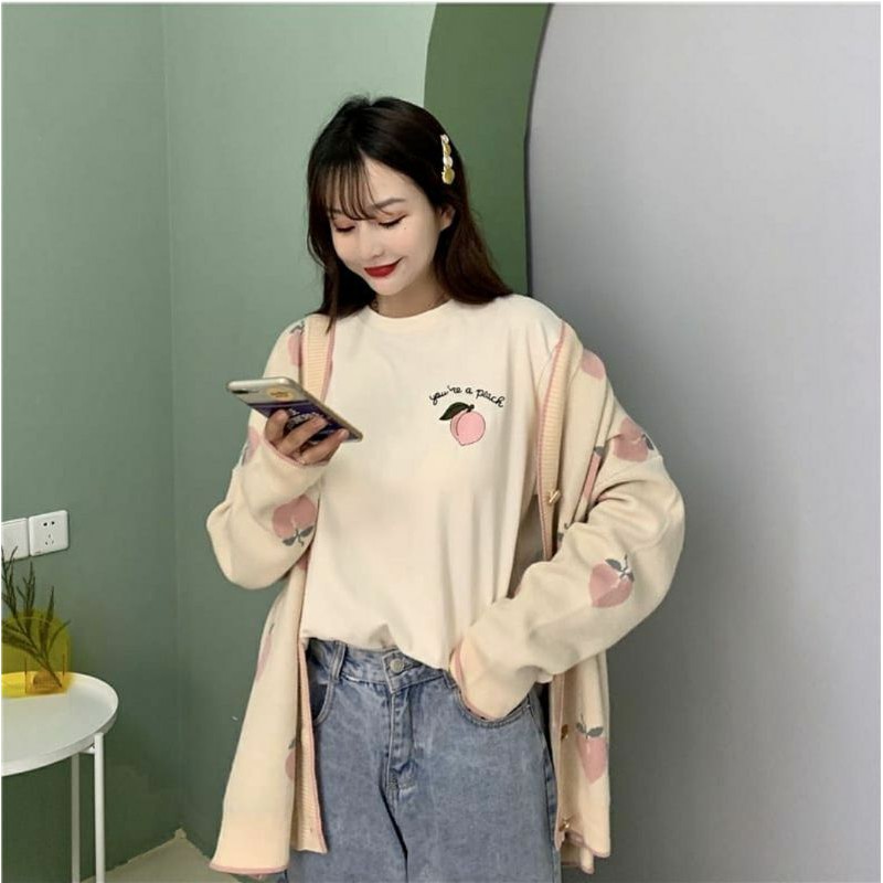 IMPORT WOMAN AUTUMN SPRING CARDIGAN PEACHY KARDIGAN WANITA IMPOR JAKET OUTER MUSIM DINGIN