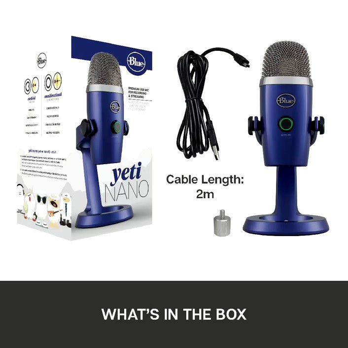 BLUE Microphones Yeti NANO - Premium USB Microphone - Vivid Blue