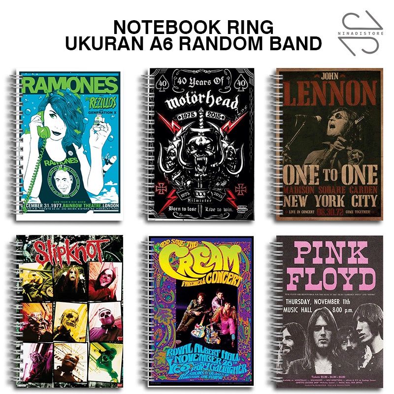

(BELI 6 GRATIS 1)Buku Tulis Catatan buku notebook buku diary Notebook Ring Spiral A6 60 Lembar koleksi gambar BAND PART2