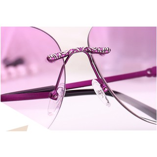 Berlian wanita kacamata tanpa bingkai gradien  warna  laut 