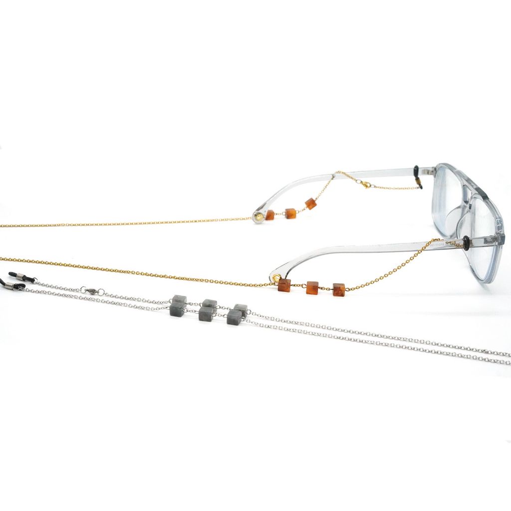 Mask Rope Glasses Chain Glasses Decorative Accessories Cube Multicolor Pendant Metal Glasses Chain Anti-slip Mask Extension Strap Glasses Lanyard Mask Chain -OW-