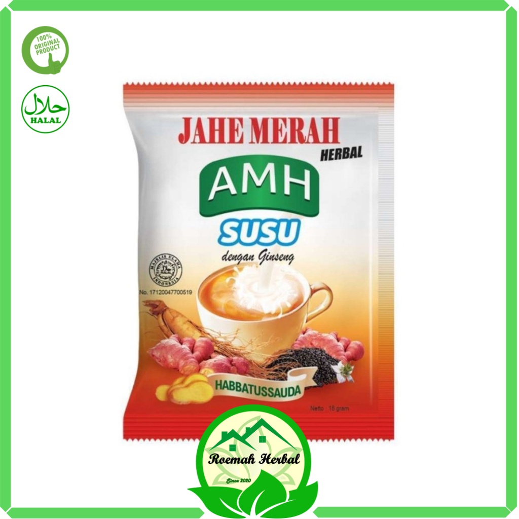 

Jahe Merah AMH Susu Dengan Ginseng Dan Habbatussauda | Per Sachet