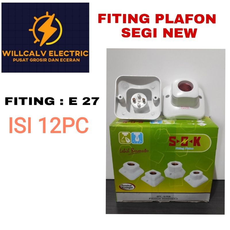 FITING SEGI 4 NEW / FITING PLAFON SEGI 4 NEW / FITING TEMPEL SEGI 4 NEW ISI 12PC..