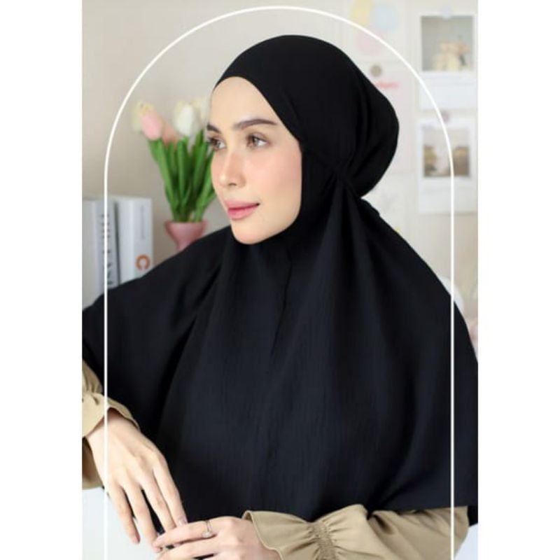 Hijab bergo crinkle air flow syari Hijab Maryam bergo crinkle XL