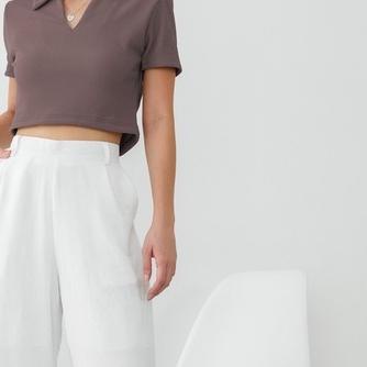 [TAVIA] JIRO KNIT POLO / BAJU CROP WANITA / KAOS CROP WANITA