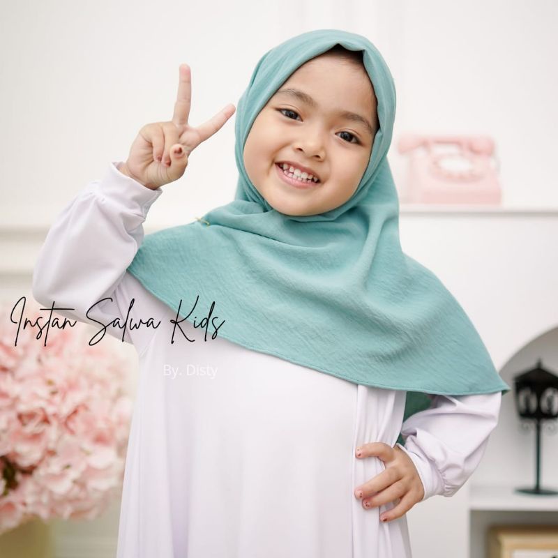 JILBAB INSTAN ANAK BAHAN CRINKLE