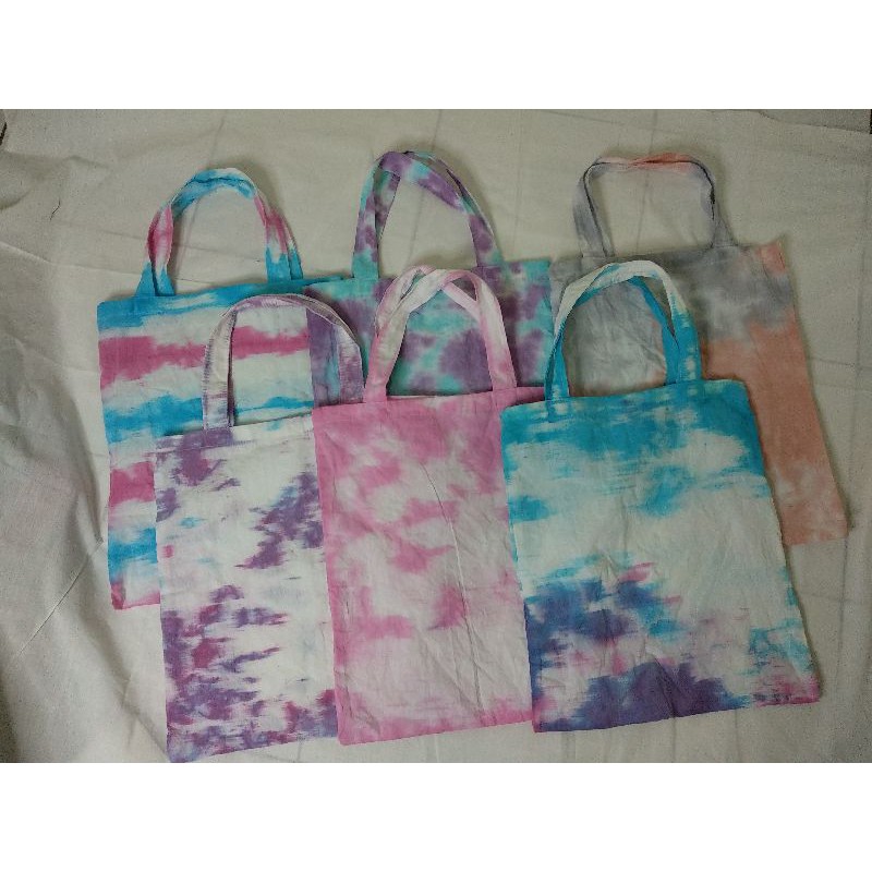 (75gr)  ToteBag Tiedye Crumple - Tas Blacu Tas Belanja Tas Sekolah Tas Serbaguna 35 x 40 cm