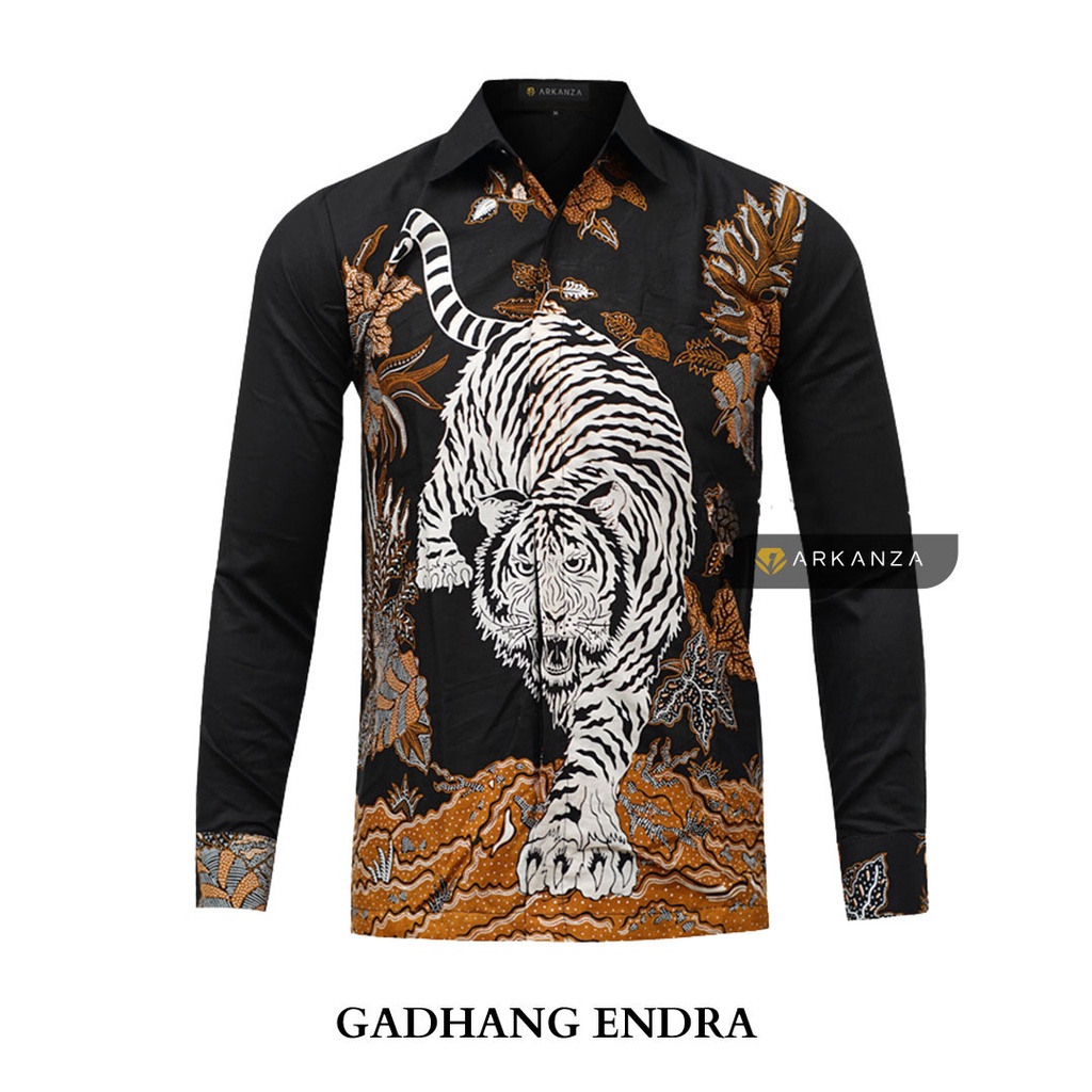 BATIK ARKANZA Motif GADHANG ENDRA Hem Atasan Kemeja Baju Batik Pria Cowok Laki Laki Slimfit Full Lapis Furing Lengan Panjang