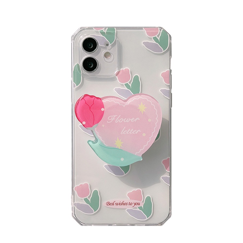 Casing Iphone 7 8 PLUS X XR XS 11 12 MINI PRO MAX SE 2020 Motif Bunga Tulip