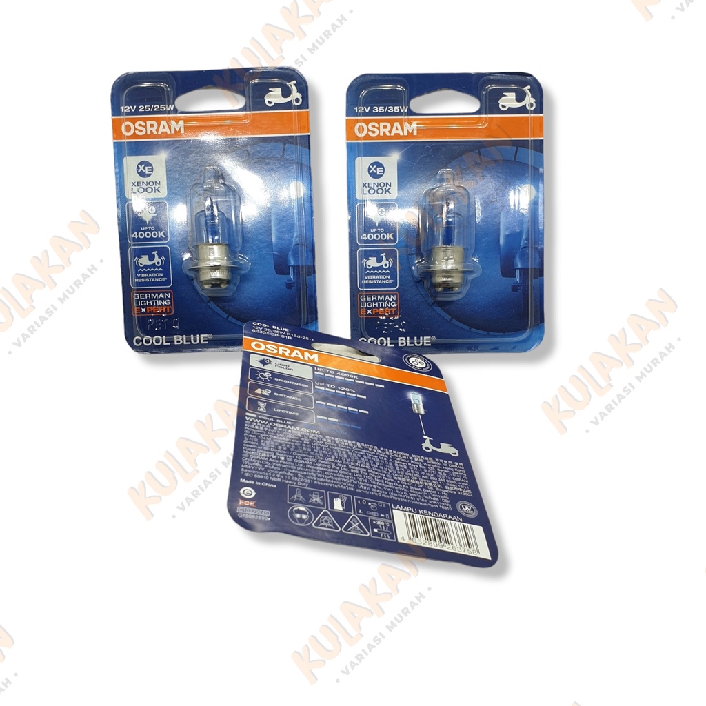 Osram Cool Blue H6 Kaki-1 Lampu Depan Halogen Motor Bebek Matic Honda Yamaha Suzuki