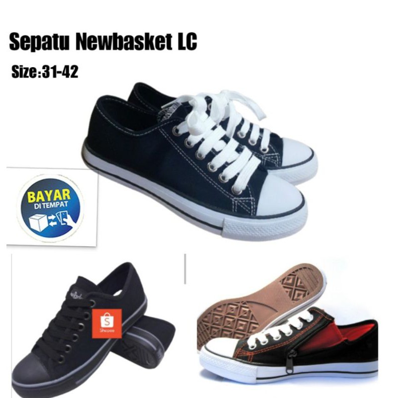 Sepatu Sekolah New Basket Hitam LC TERMURAH