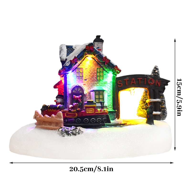 Zzz Miniatur Rumah Salju Dengan Lampu LED Untuk Dekorasi Natal