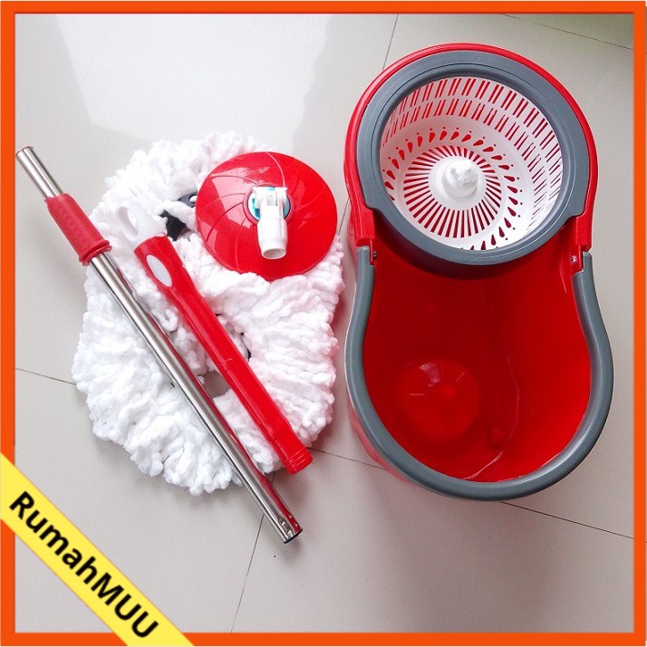 MAGIC MOP ALAT PEL Pelan LANTAI Otomatis Putar Tanpa Peras Modern RumahMUU