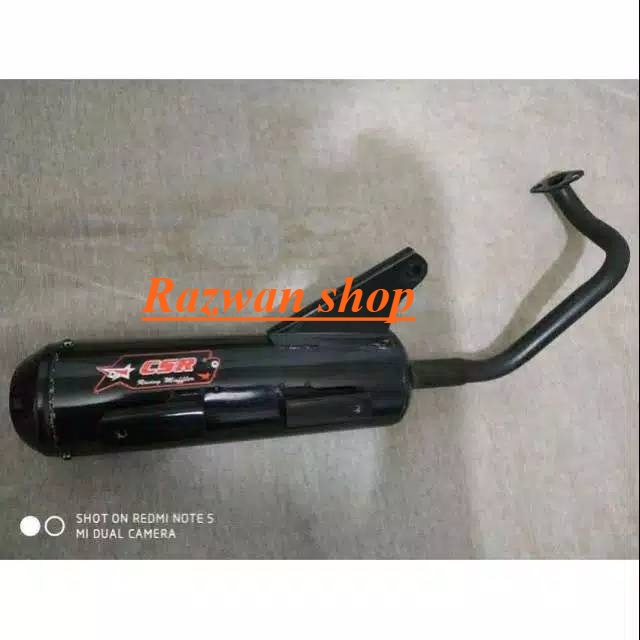 Knalpot Kenalpot racing CSR mberr beat Fi/ scoppy / beat karbu/ spacy standard bobokan warna hitam