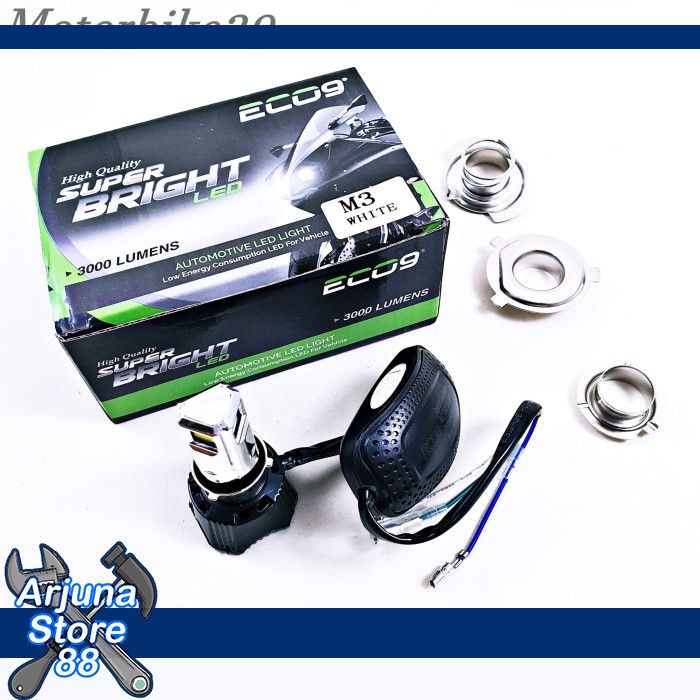 Lampu LED Luminos 3 Mata Putih Terang  Matic Bebek Lampu Motor